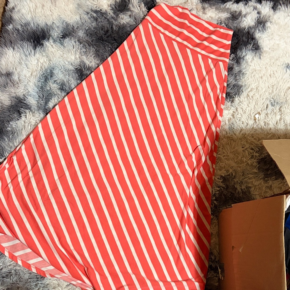Mossimo Supply Co. Coral and White Striped Top